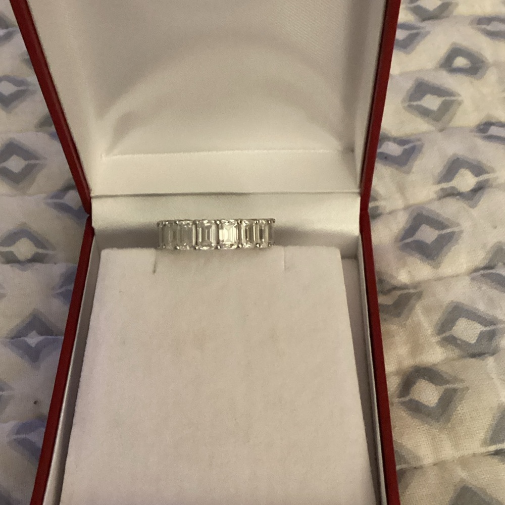 Moissanite eternity ring. 14k setting